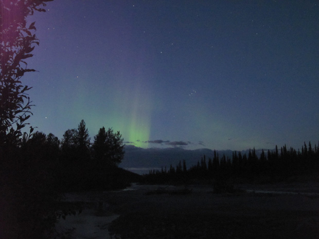 aurora borealis at dusk