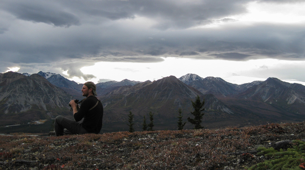 Duane Gardiner glassing on a high ridge.