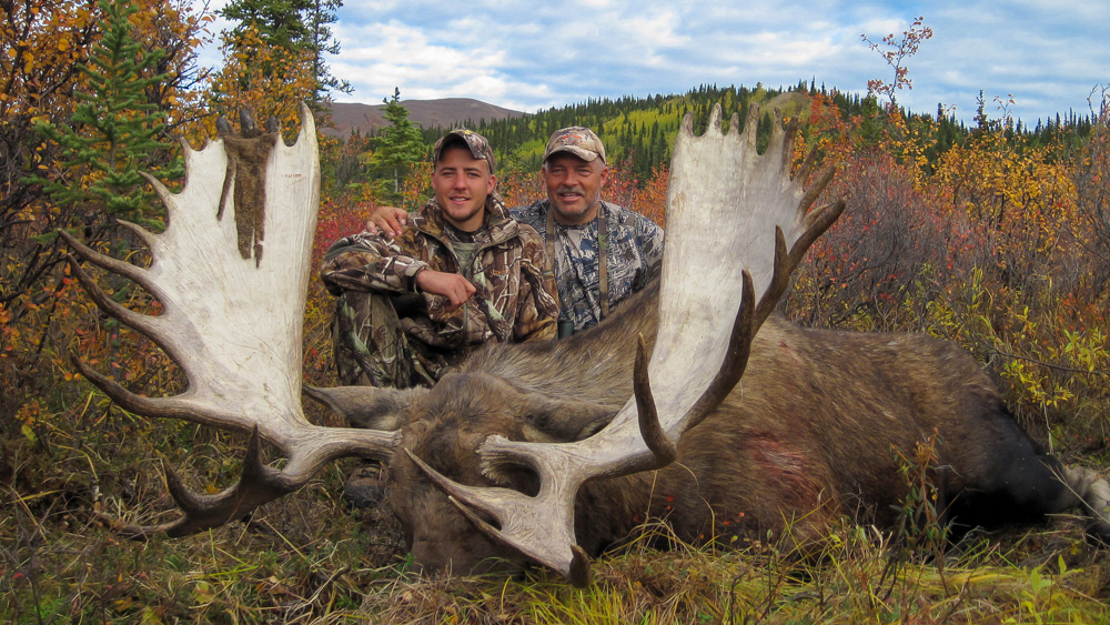 Tyler and Jeff Becker with moose trophy