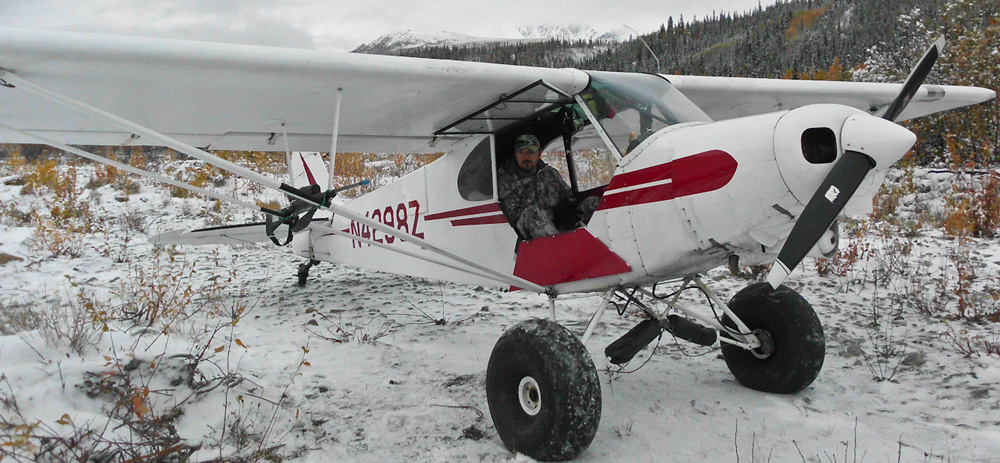 Hunter in Piper Super Cub